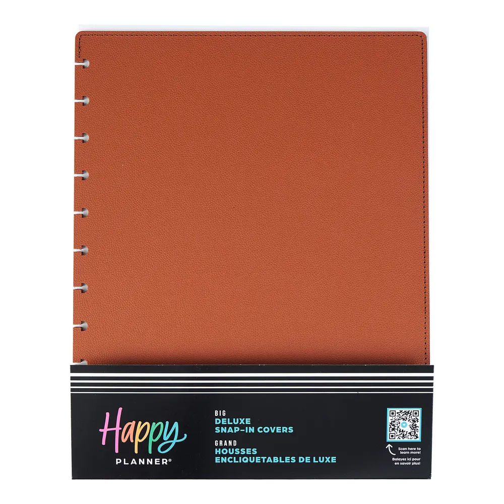 Happy Planner Camel Deluxe couverture snap-in Big simili cuir