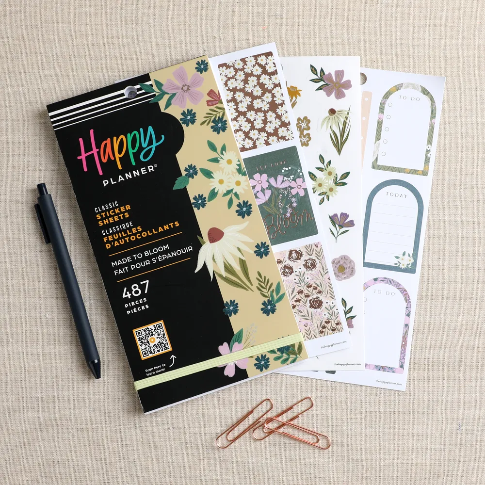 Happy Planner Made to Bloom Value Pack stickers floraux 487