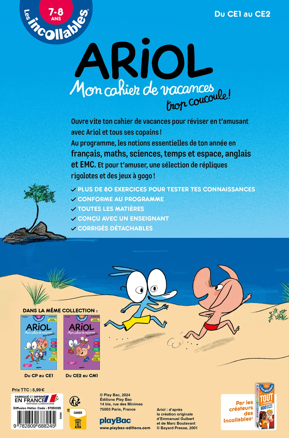Frigobloc Les Incollables Ariol cahier de vacances CE1-CE2 7-8 ans