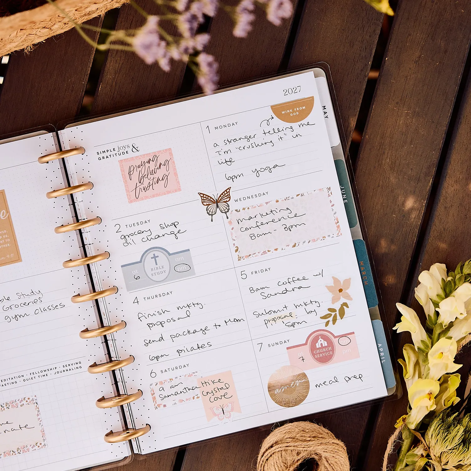 Happy Planner Wildflower Daydream planner foi classic 2027 12 mois