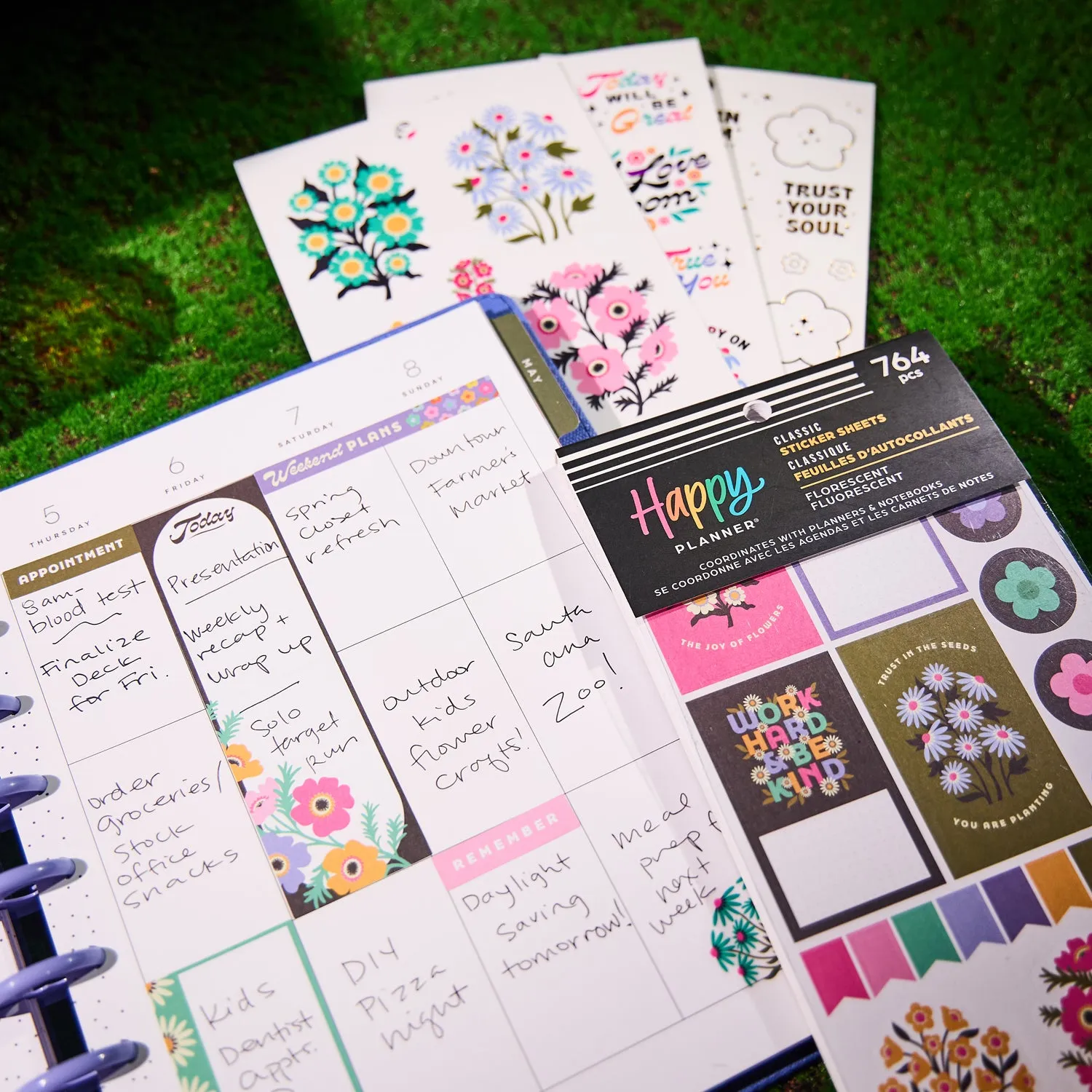 Happy Planner Florescent Florals stickers Classic 764 fluo