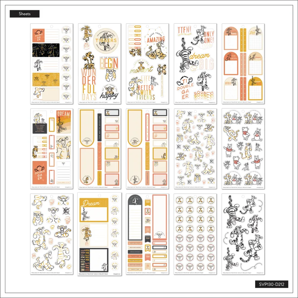 Happy Planner Winnie the Pooh autocollants 581 motifs Tigrou