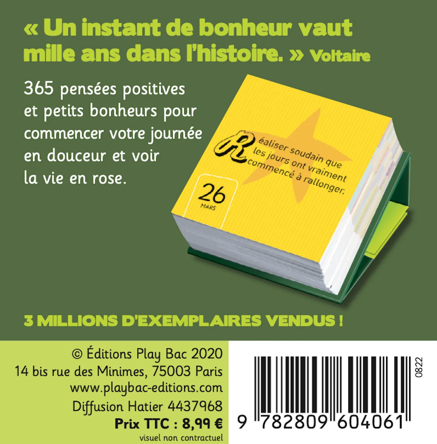 Frigobloc 365 jours de bonheur mini calendrier positif