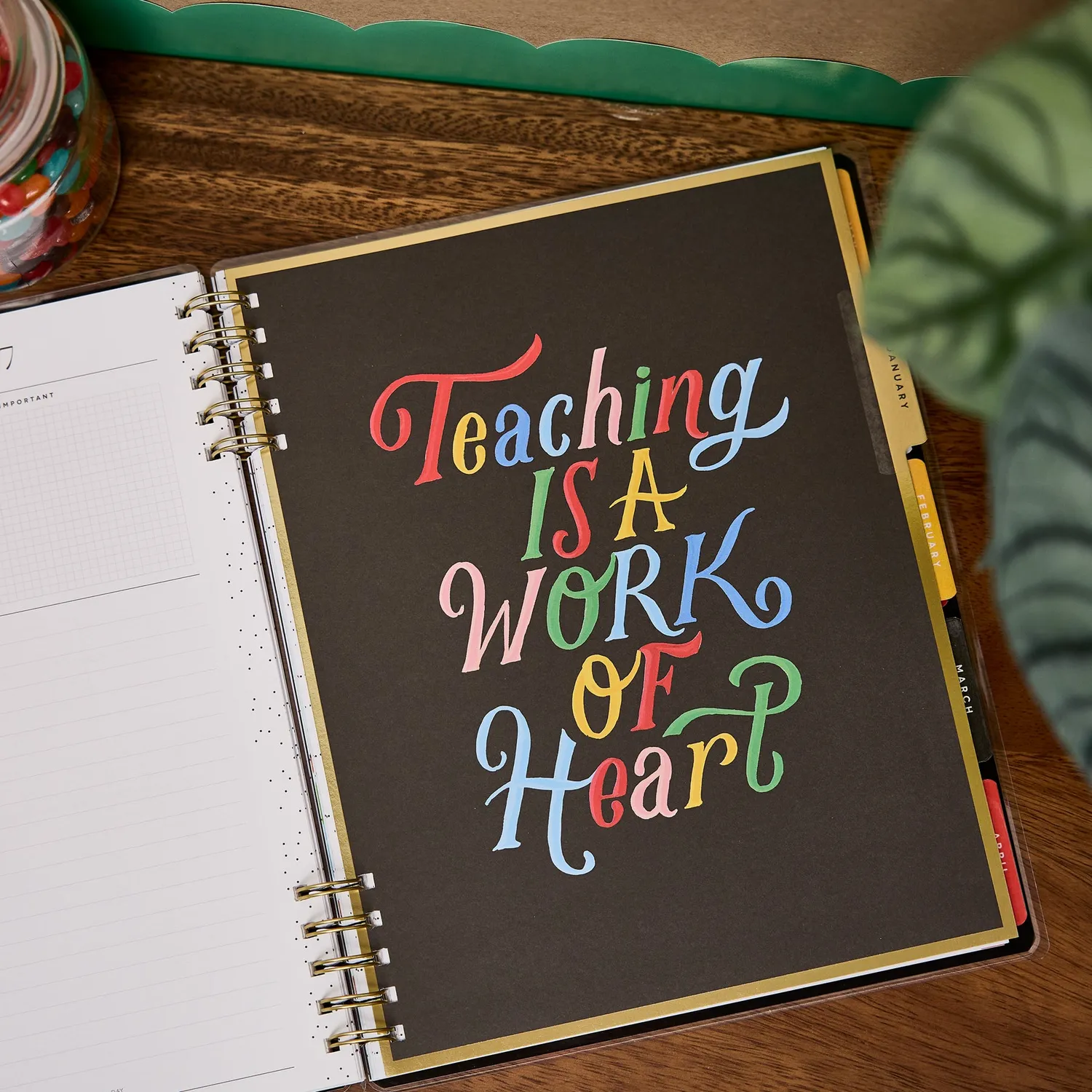 Happy Planner Bright Lessons agenda prof spirale juillet 2026-juin 2027