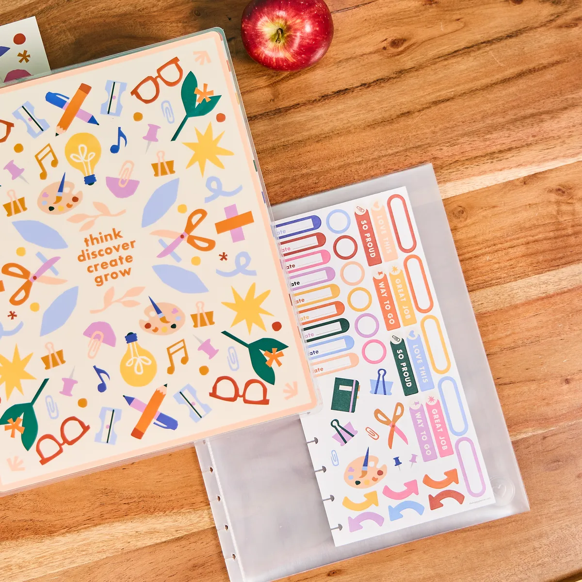 Happy Planner Heart Work Teacher organiseur maîtresse pochettes