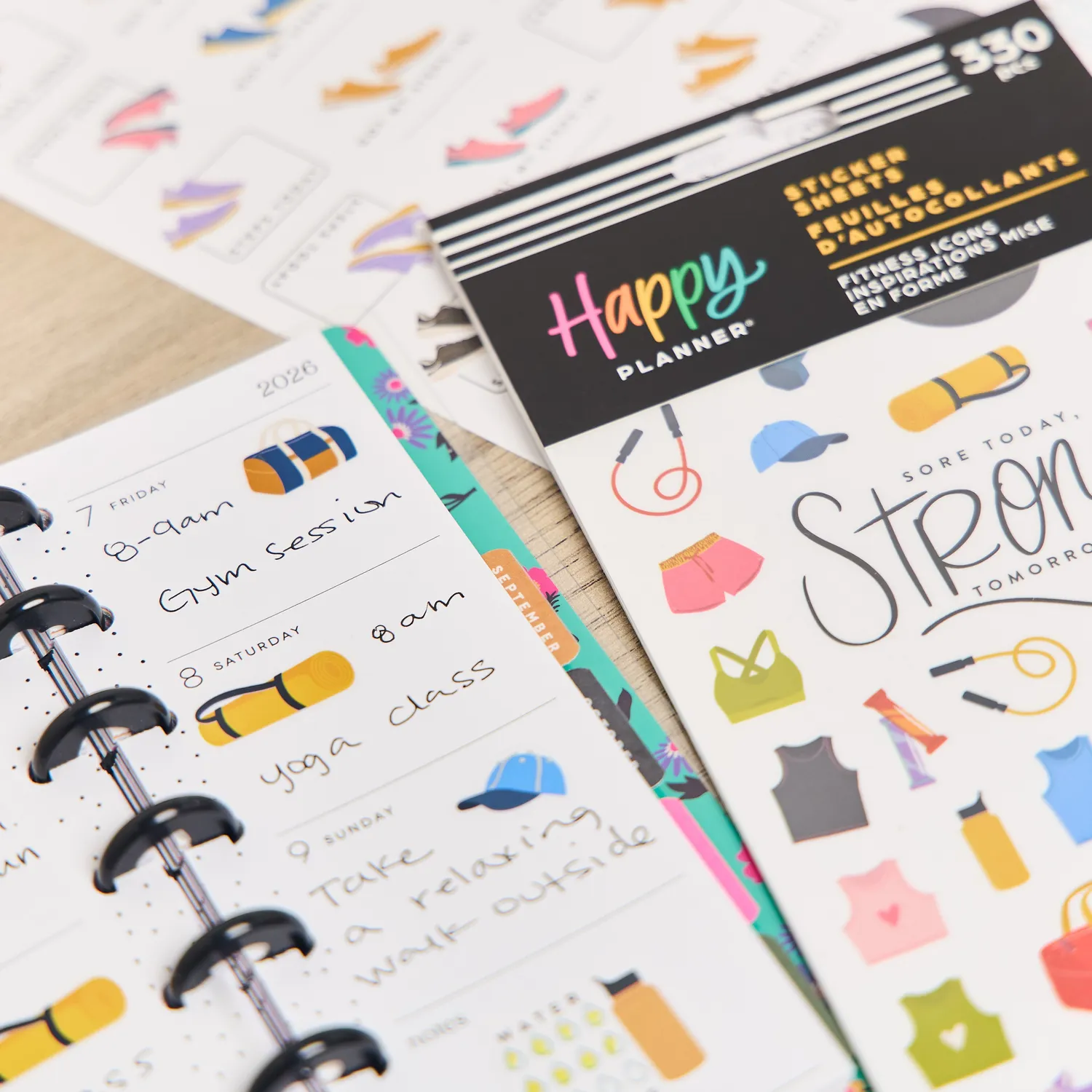 Happy Planner Fitness Icons autocollants 10 planches sport