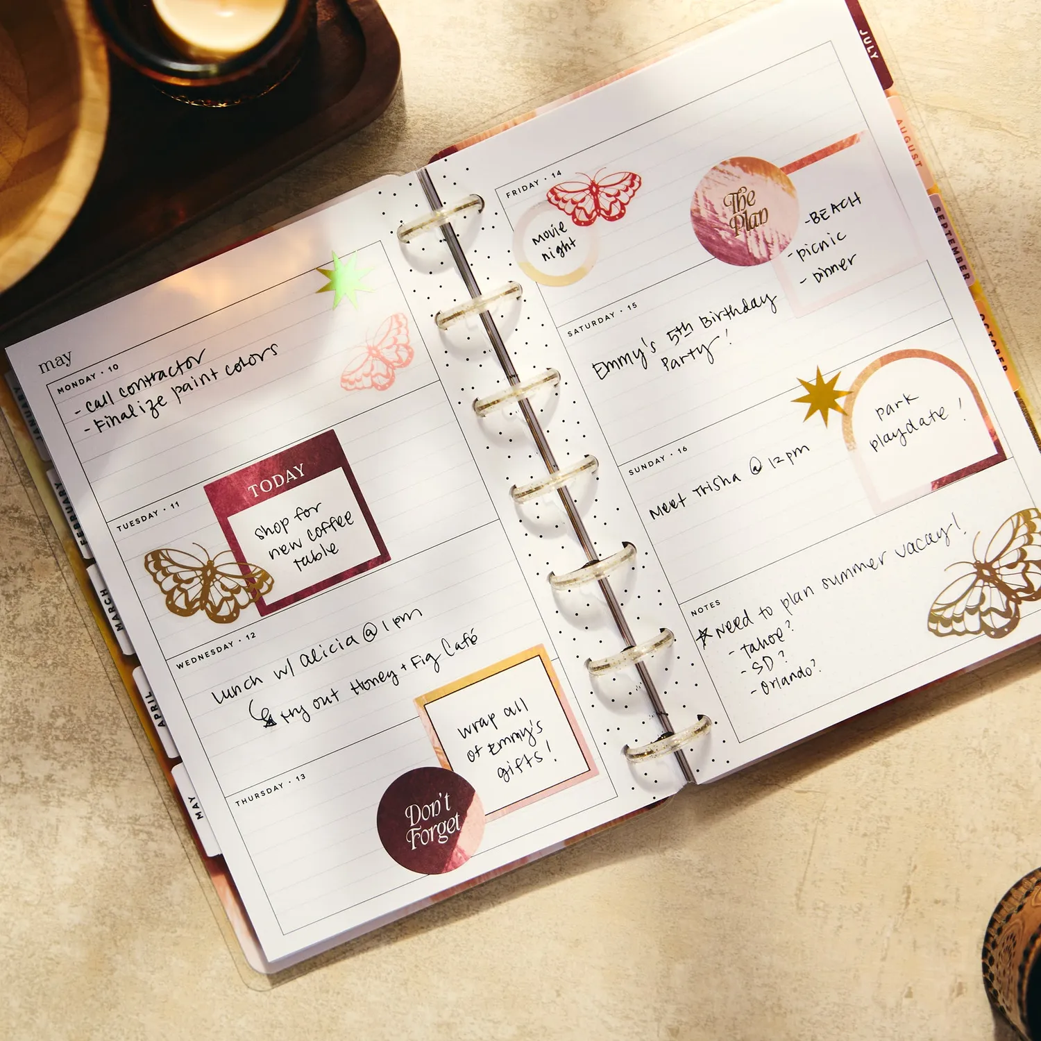 Happy Planner Abstract Autumn agenda 2027 Mini horizontal 12 mois