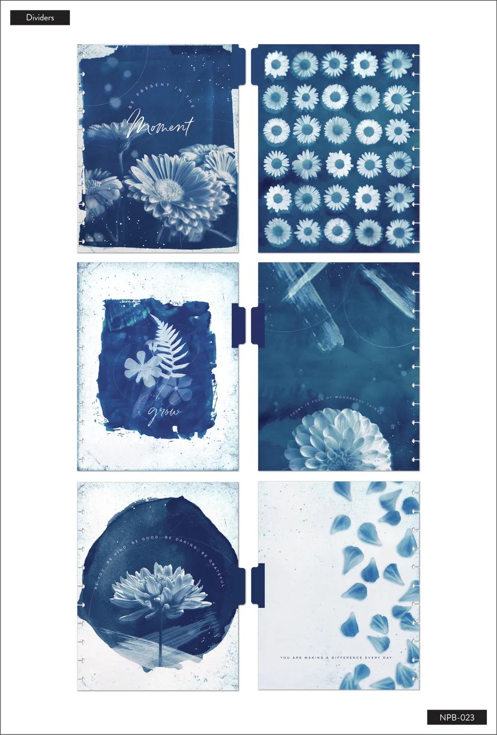 Happy Planner Cyanotype Big carnet pointillé 60 feuilles bleu
