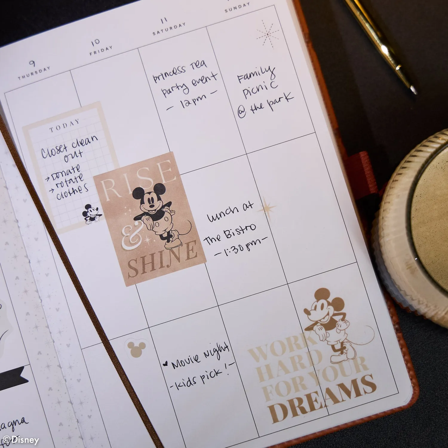 Happy Planner Camel Disney Mickey Mouse agenda relié non daté