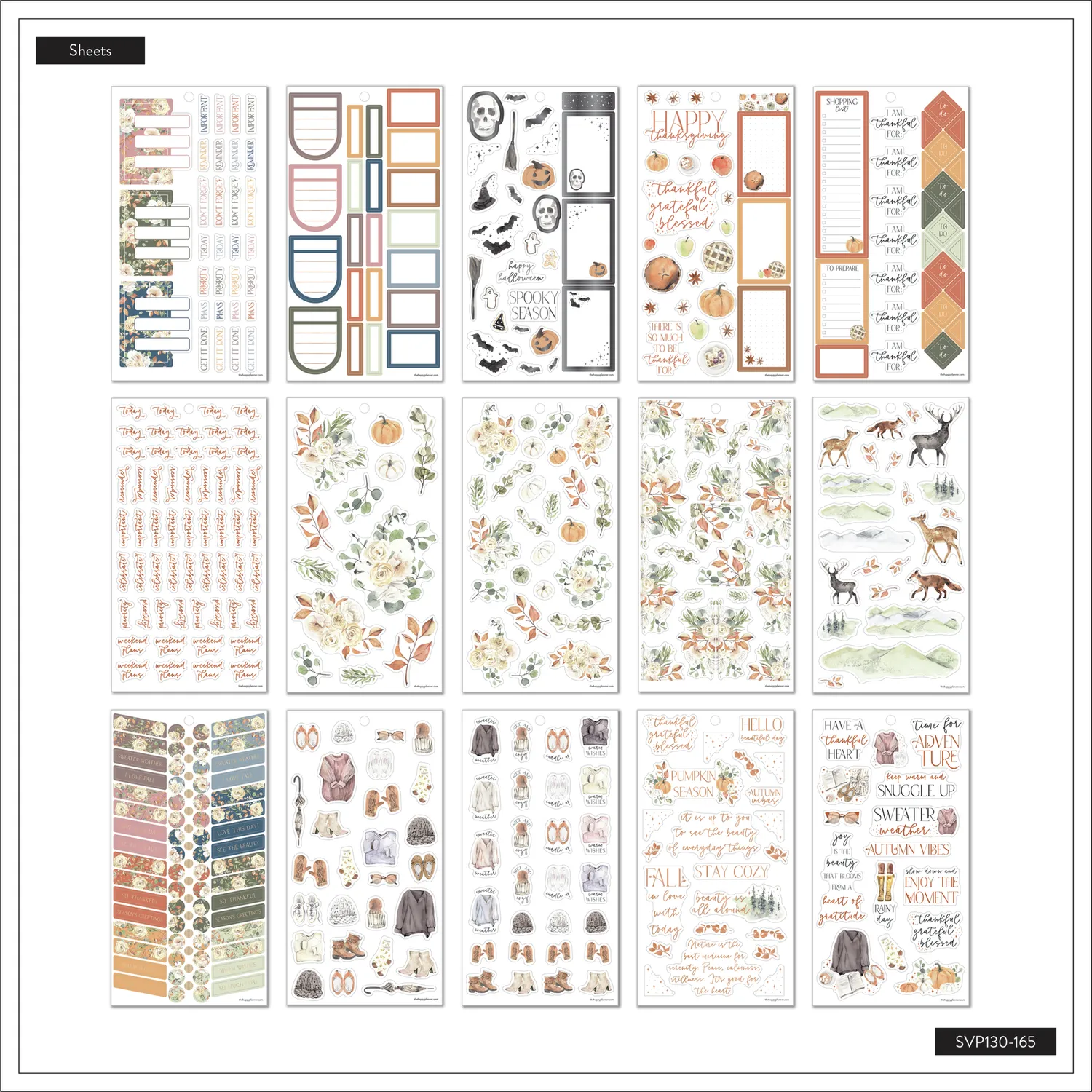 Happy Planner stickers Fall Harvest 718 autocollants