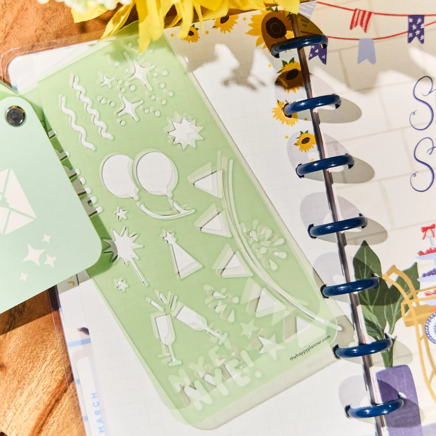 Happy Planner Holidays pochoirs éventail 5 feuilles fêtes