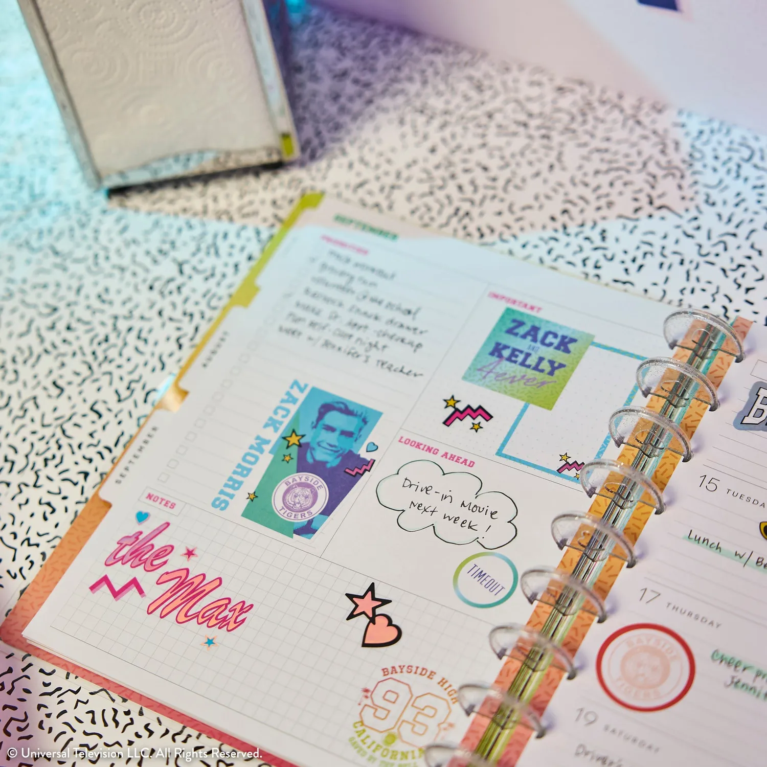 Happy Planner Saved By The Bell agenda dashboard 2026-2027