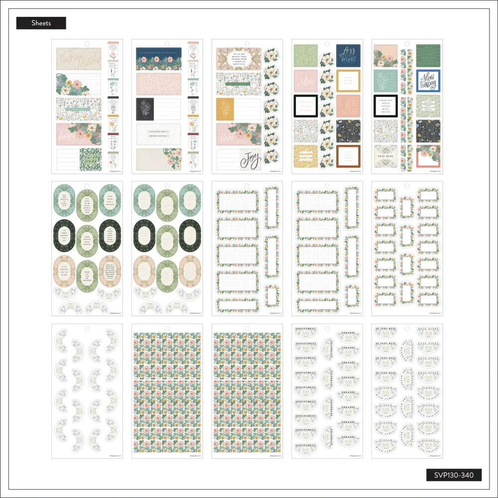 Happy Planner Chintzcore Flowers autocollants 30 feuilles 499 pièces