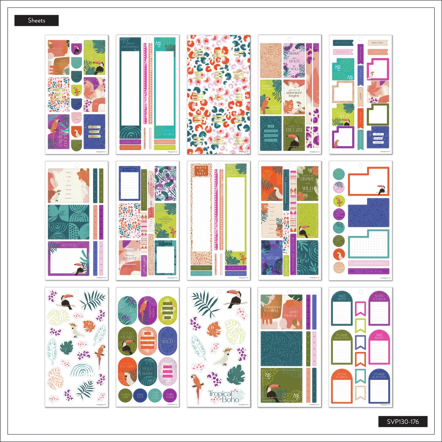 Happy Planner Tropical Boho stickers 513 motifs Classic