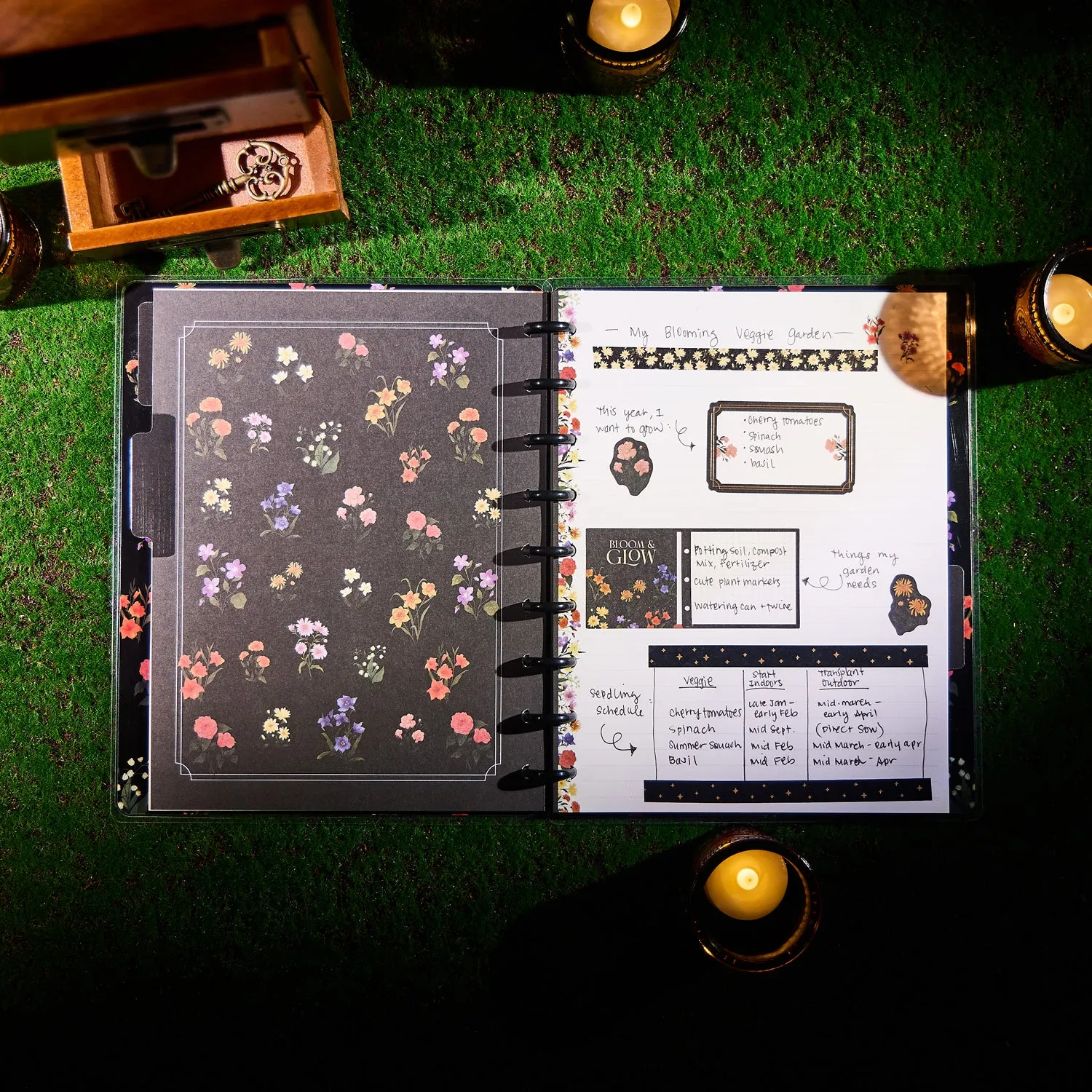 Happy Planner Dark Garden carnet Classic 60 feuilles pointillé