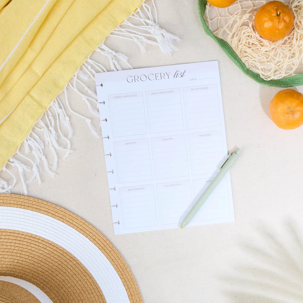 Happy Planner Classic papier courses repas 40 feuilles