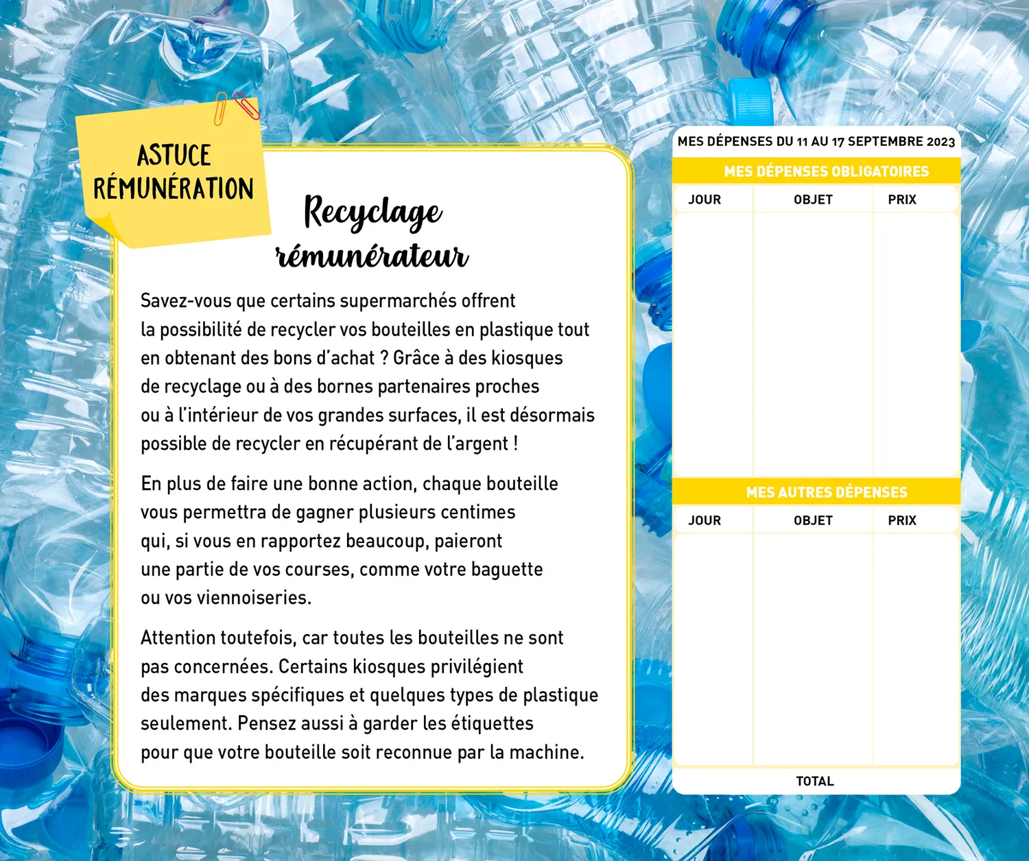 Frigobloc Budget futé 2024 calendrier familial 16 mois