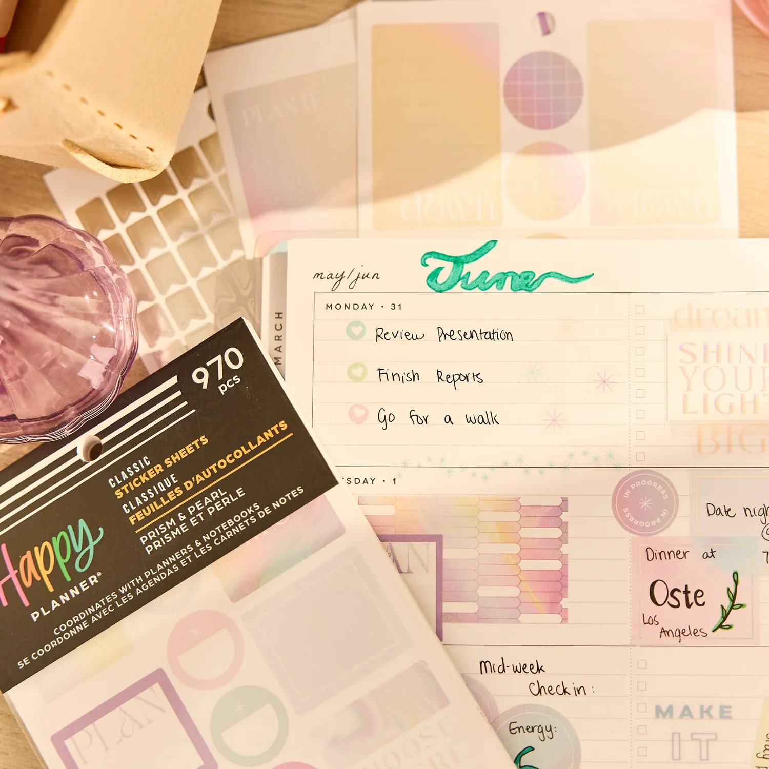 Happy Planner Prism & Pearl Value Pack autocollants 30 feuilles