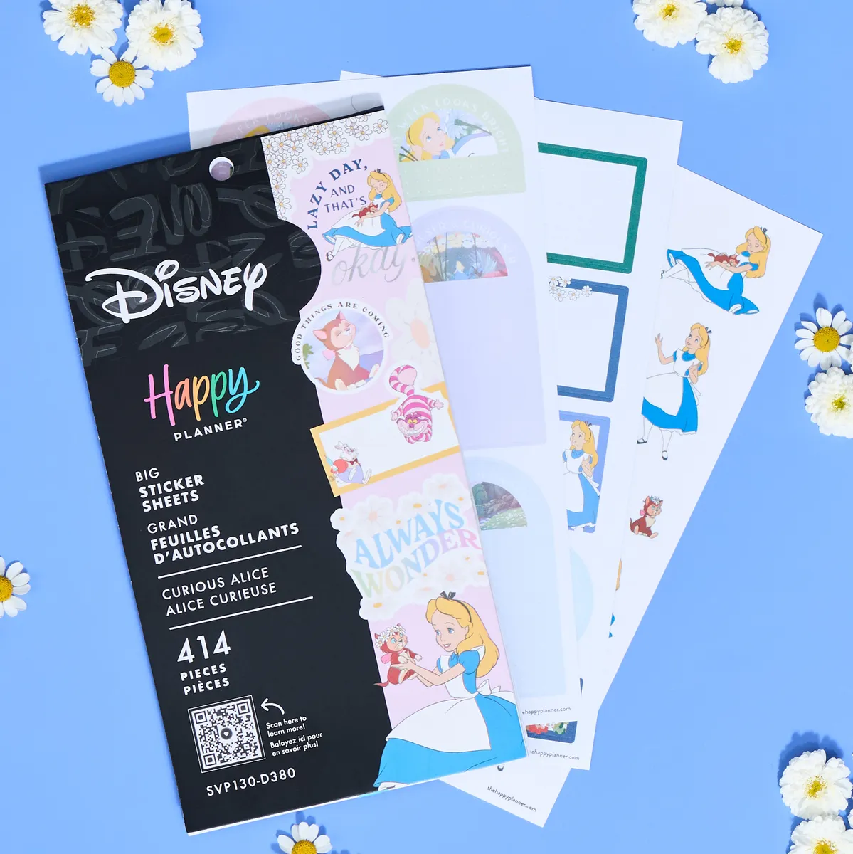 Happy Planner Disney Alice carnet stickers big 30 feuilles 414 pièces