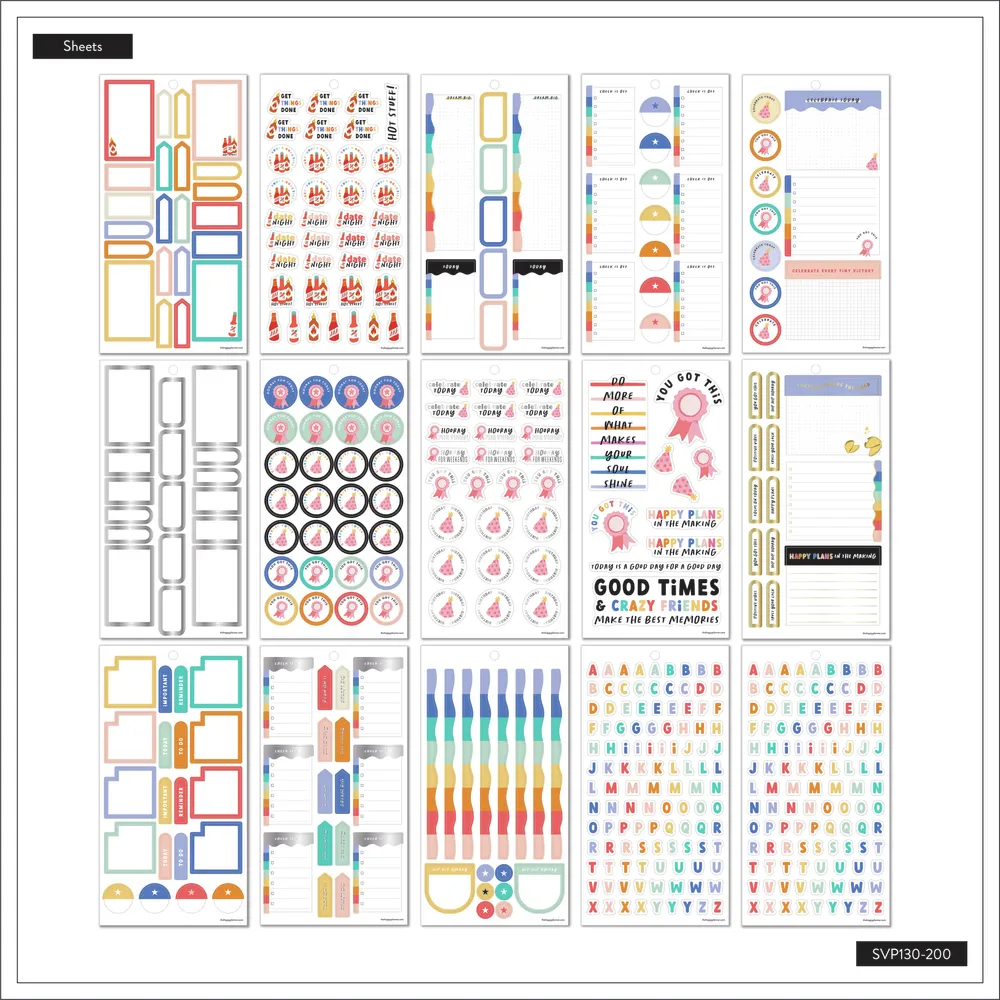 Happy Planner Fun Illustrations stickers Value Pack 30 feuilles 732