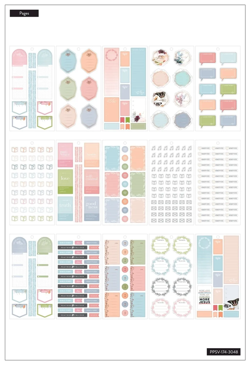 Happy Planner Faith Be Still stickers value pack 689