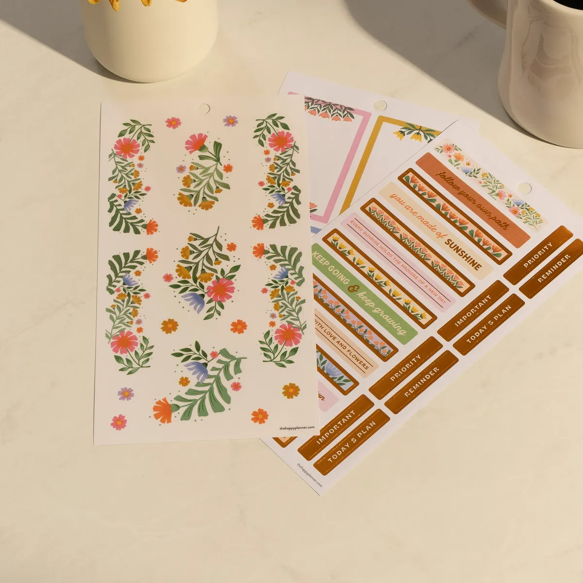 Happy Planner Golden Meadow stickers Big carnet 543 floral
