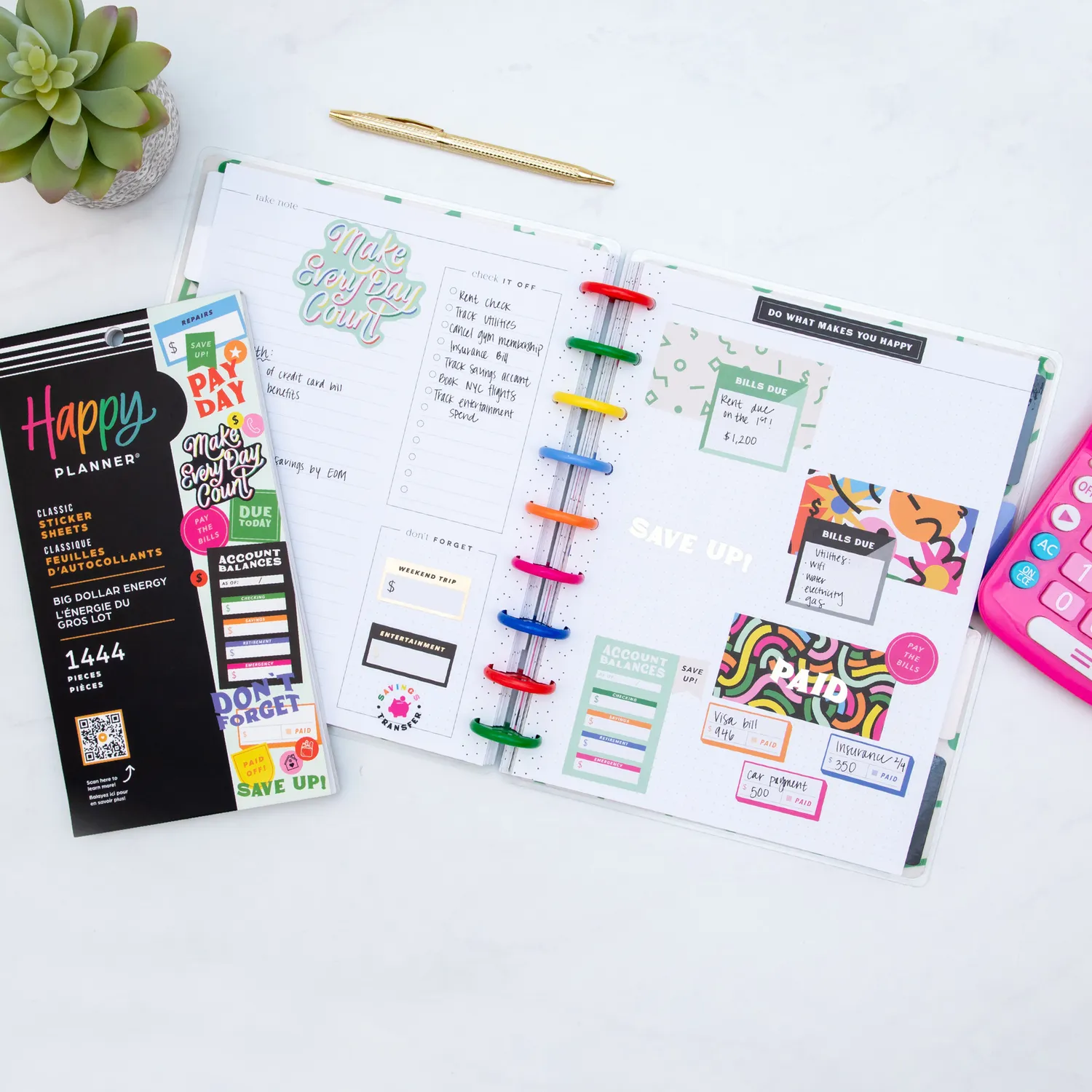 Me & my big ideas Happy Planner Big Dollar Energy stickers 1444
