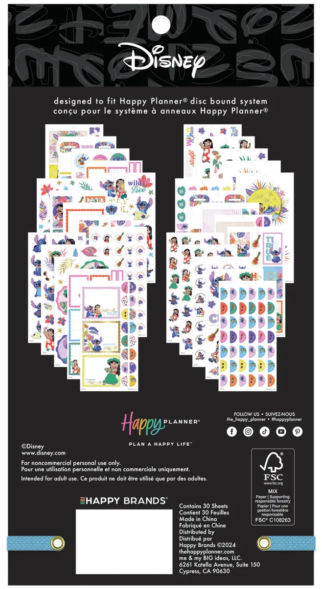 Happy Planner Disney Lilo & Stitch stickers Classic 656 pièces
