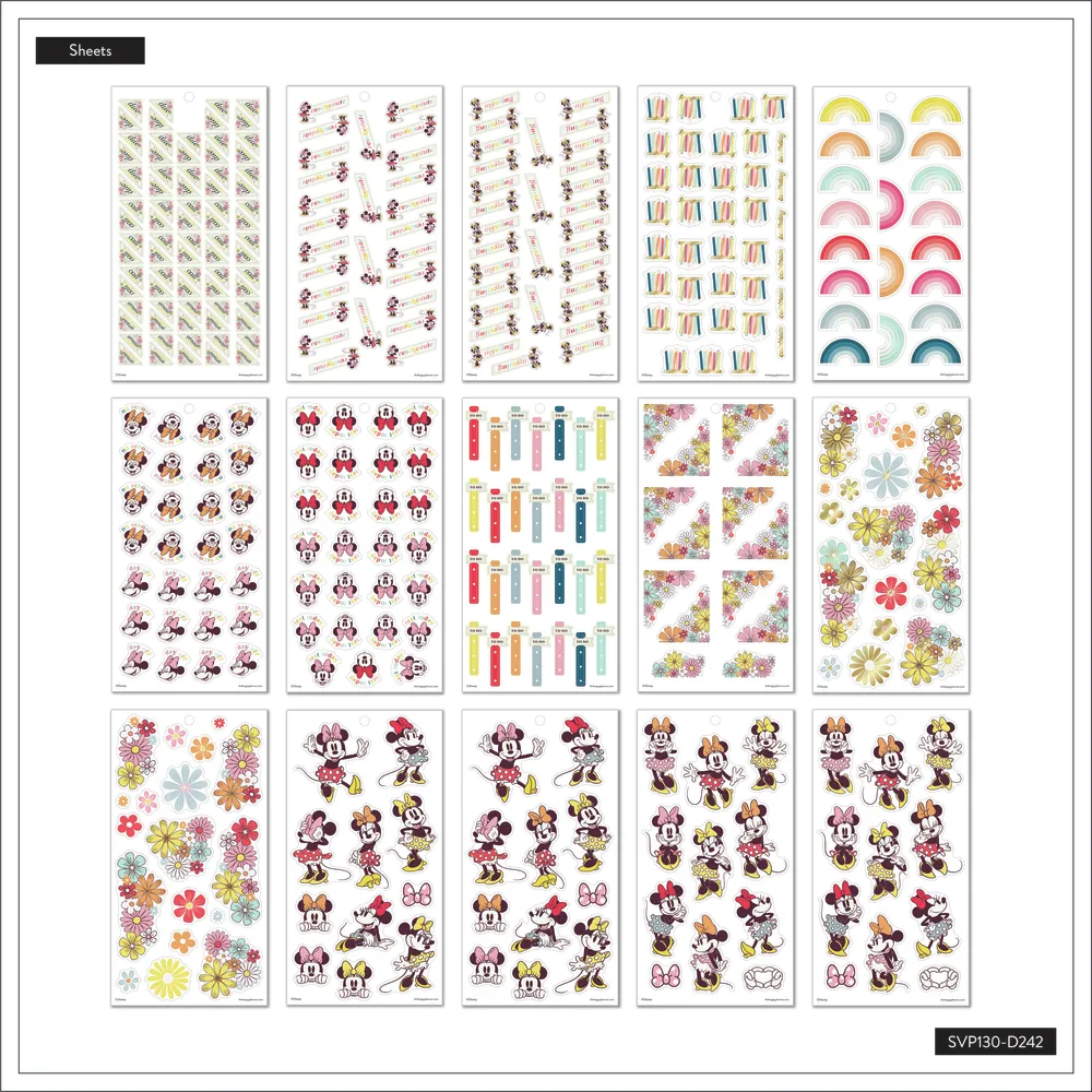 Happy Planner Disney Sunny Minnie Teacher stickers value pack 608