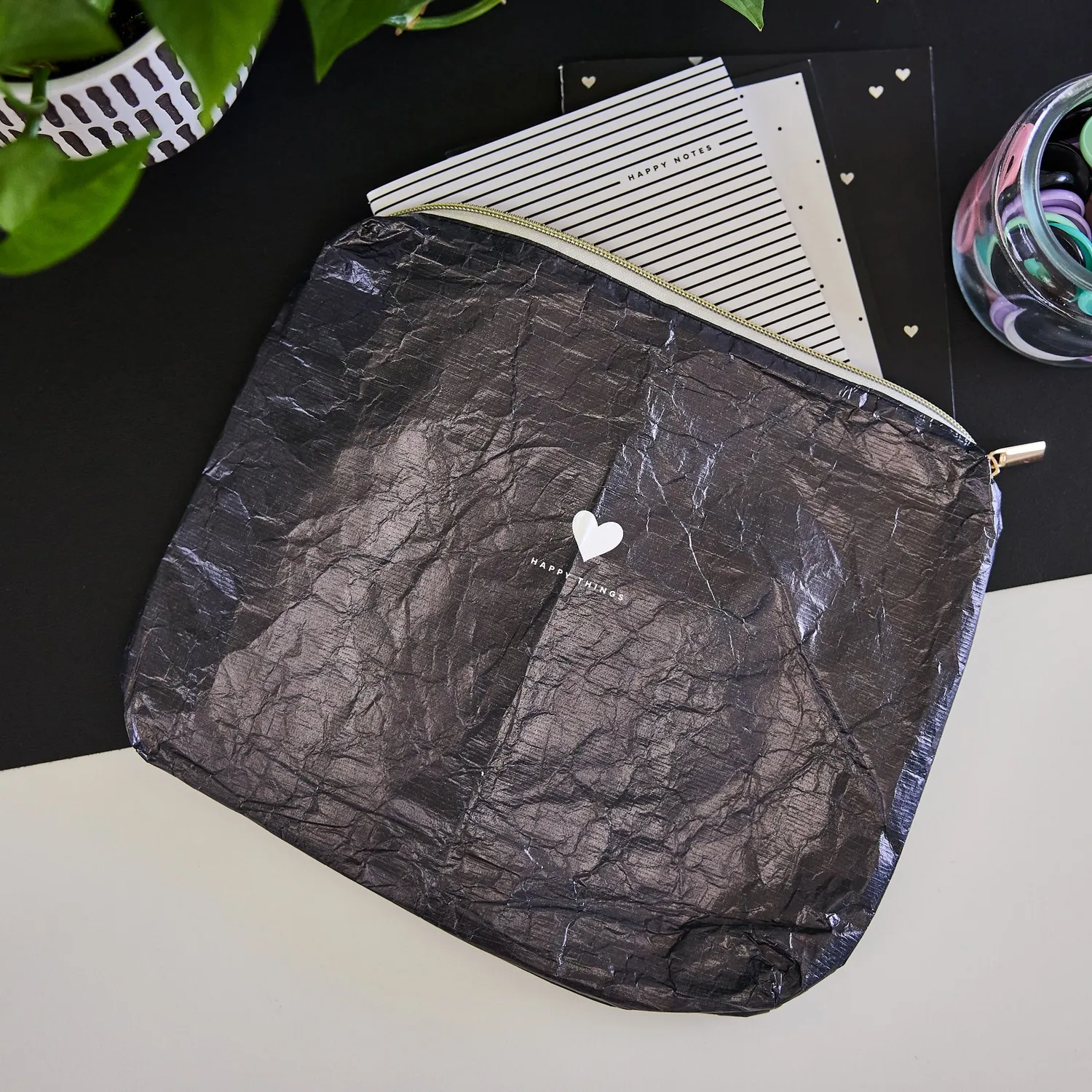 Happy Planner Love L+S trousse nylon 2 pochettes zippées