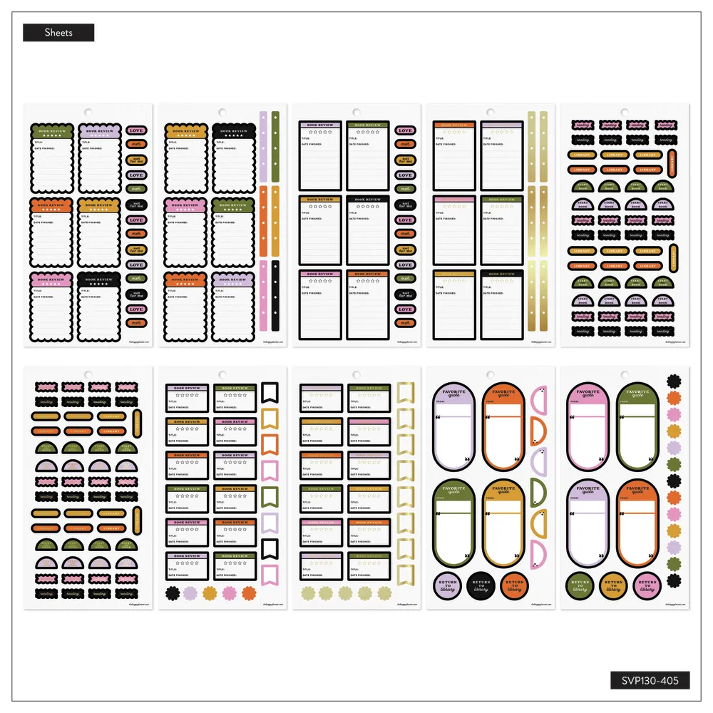 Happy Planner Summer Reading stickers lecture 849 autocollants