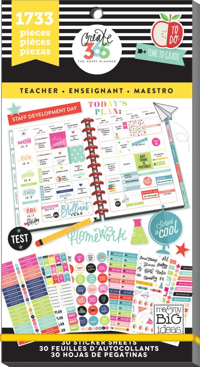 Happy Planner Teacher stickers Big 1733 classe