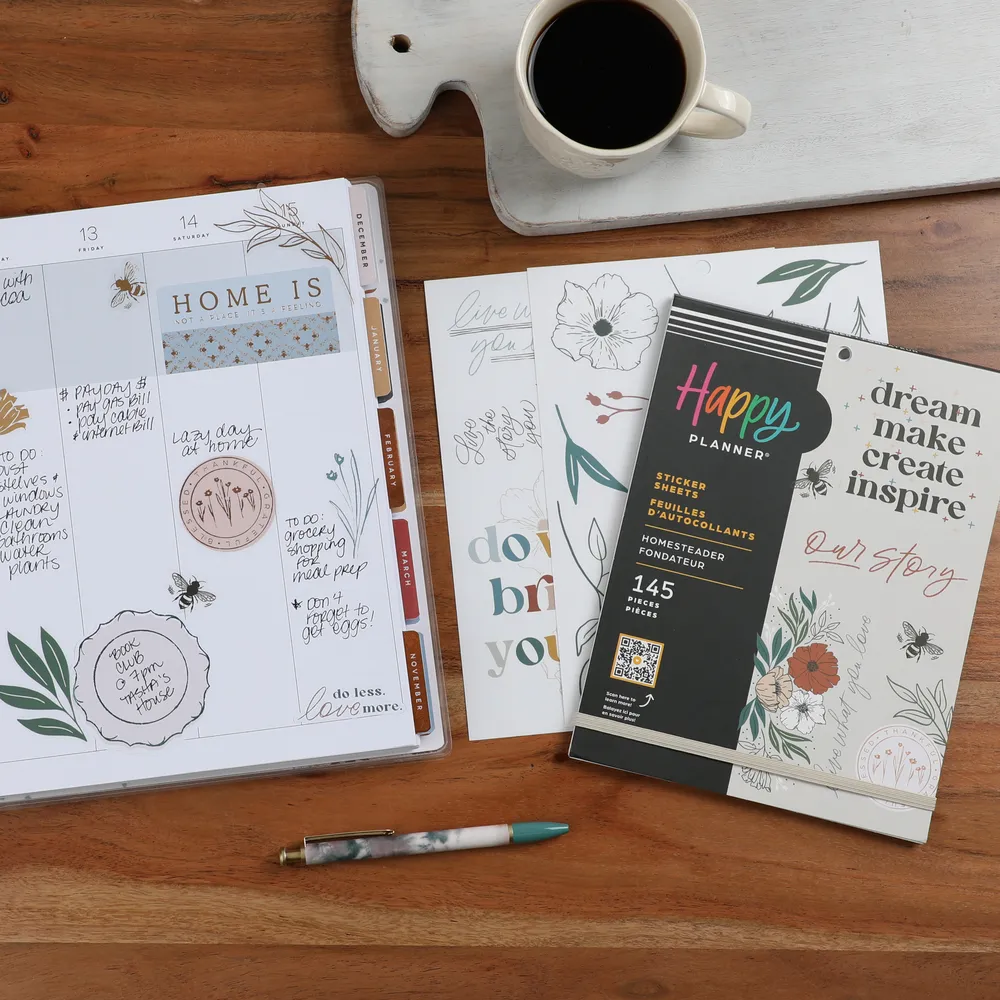 Me & my big ideas Happy Planner Homesteader stickers 145 doré