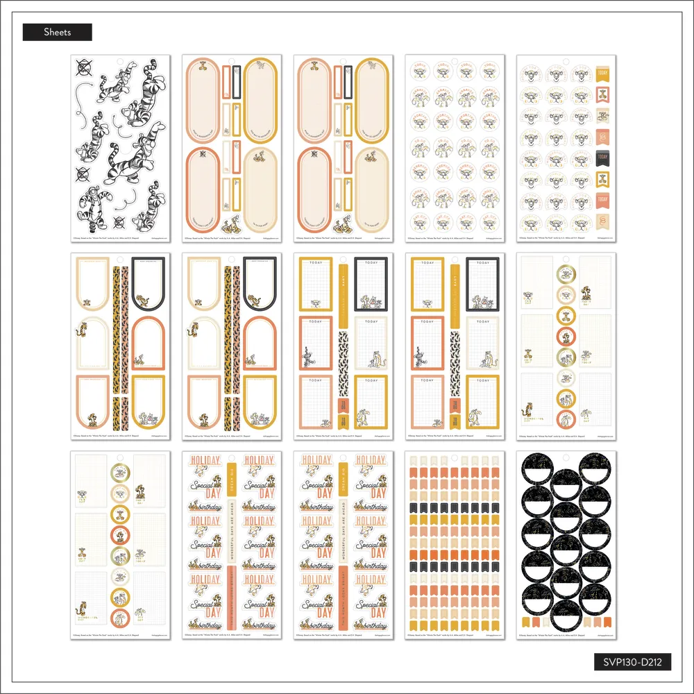 Happy Planner Winnie the Pooh autocollants 581 motifs Tigrou