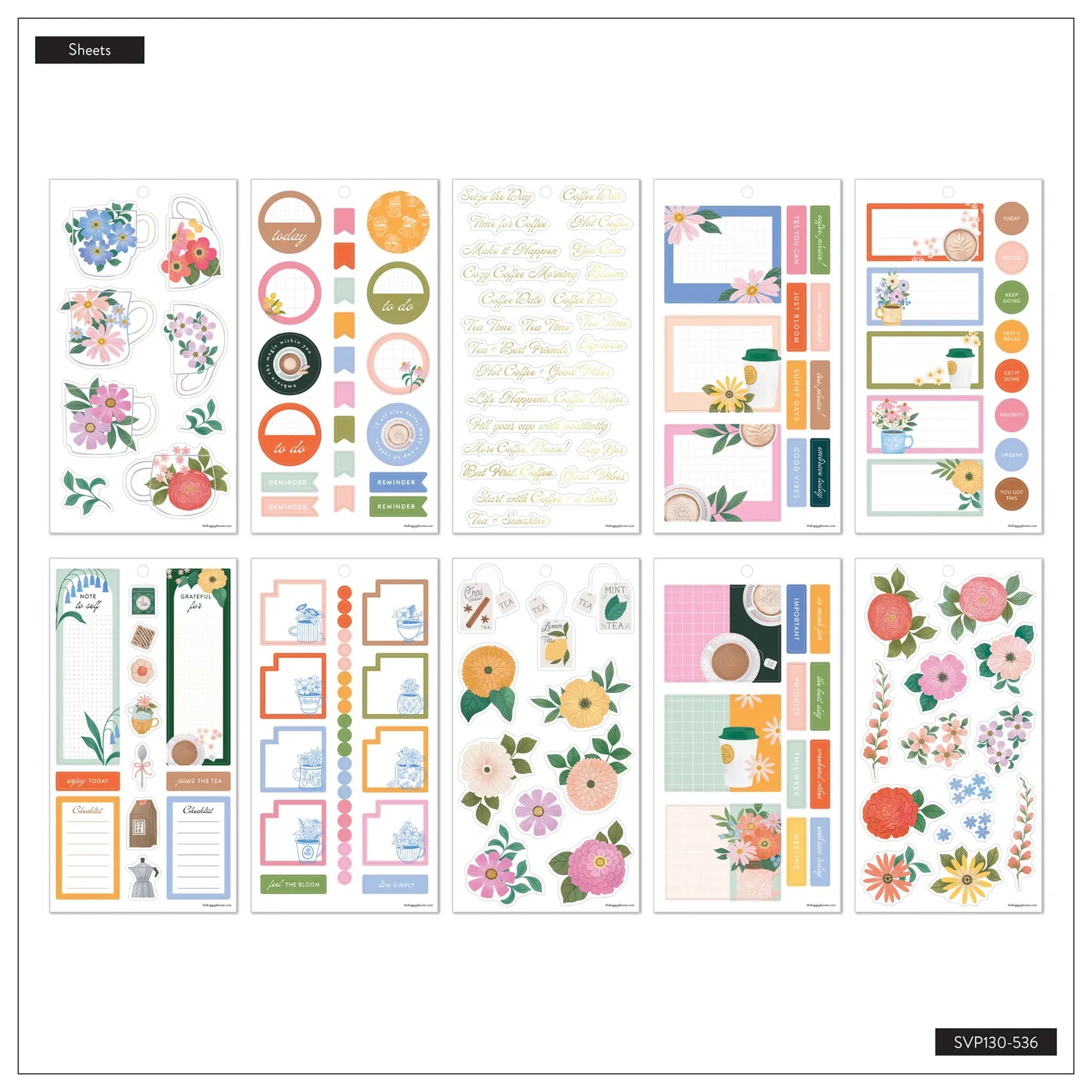 Happy Planner Petal Press stickers Classic floral 30 planches