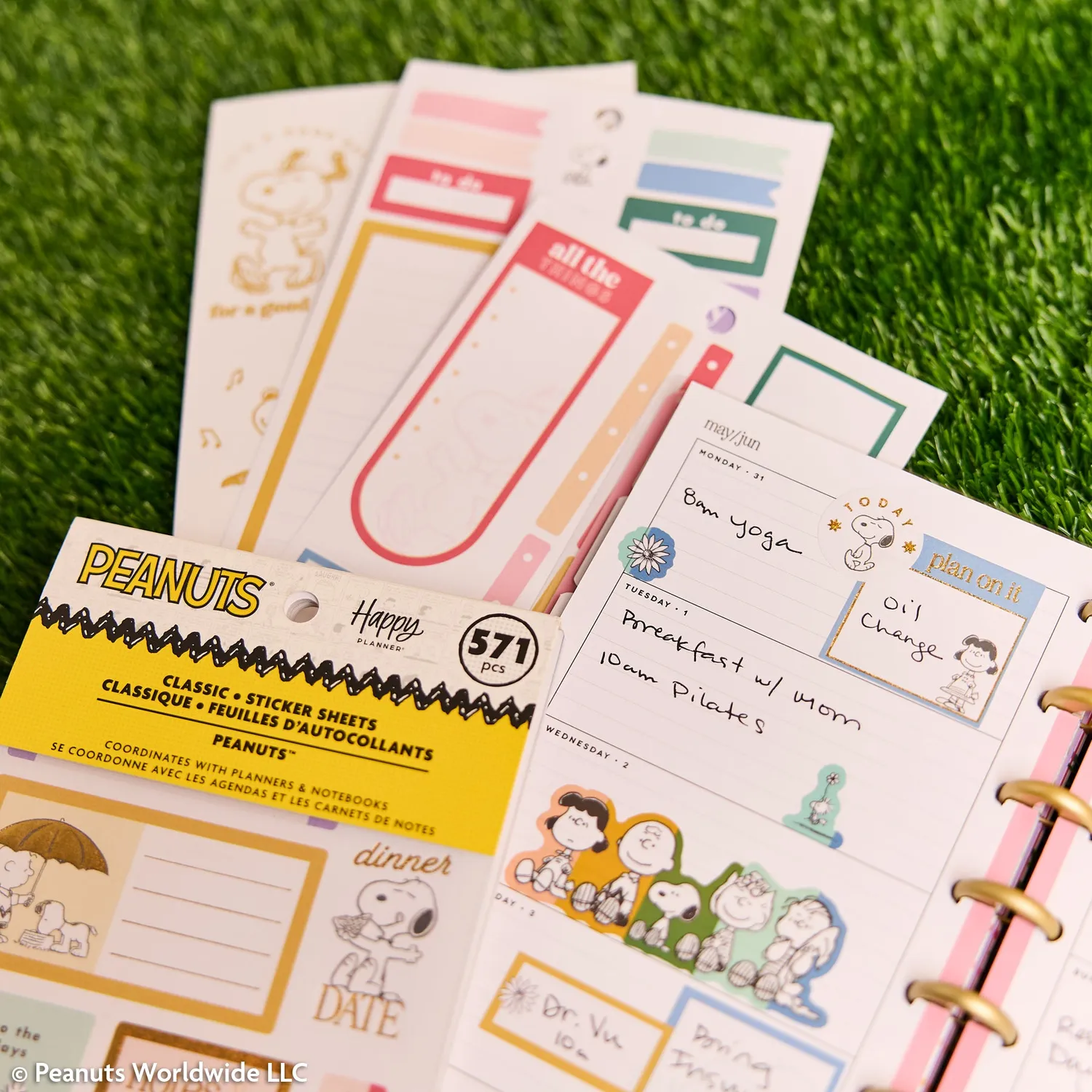 Happy Planner Peanuts lot stickers Value Pack Snoopy