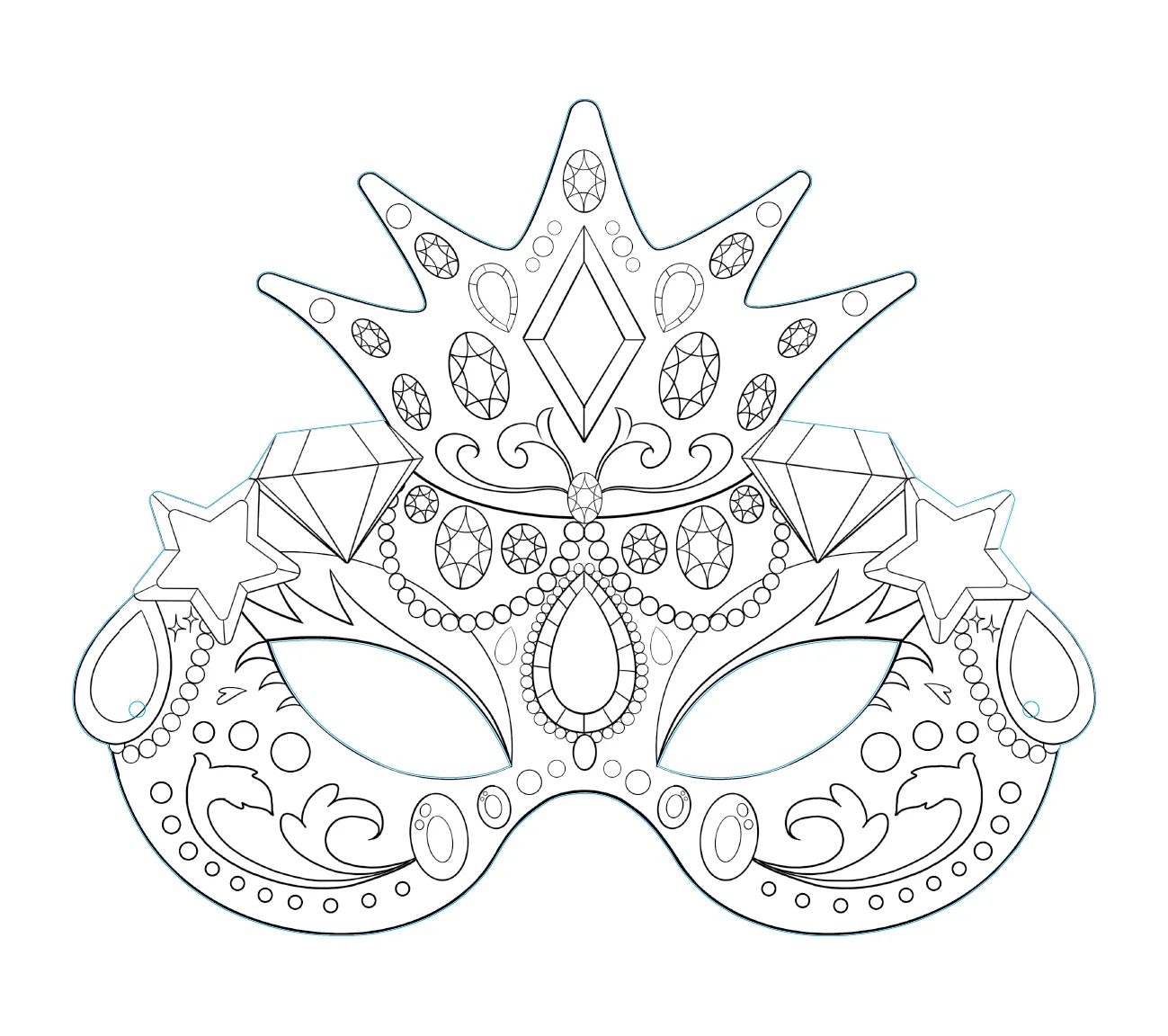 Frigobloc Mes masques en strass Carnaval pochette 5 masques