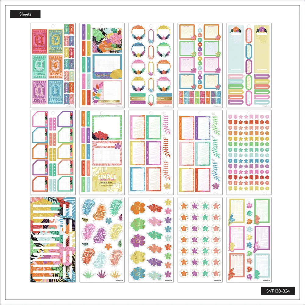 Happy Planner Bold & Botanical stickers 682 pièces tropical