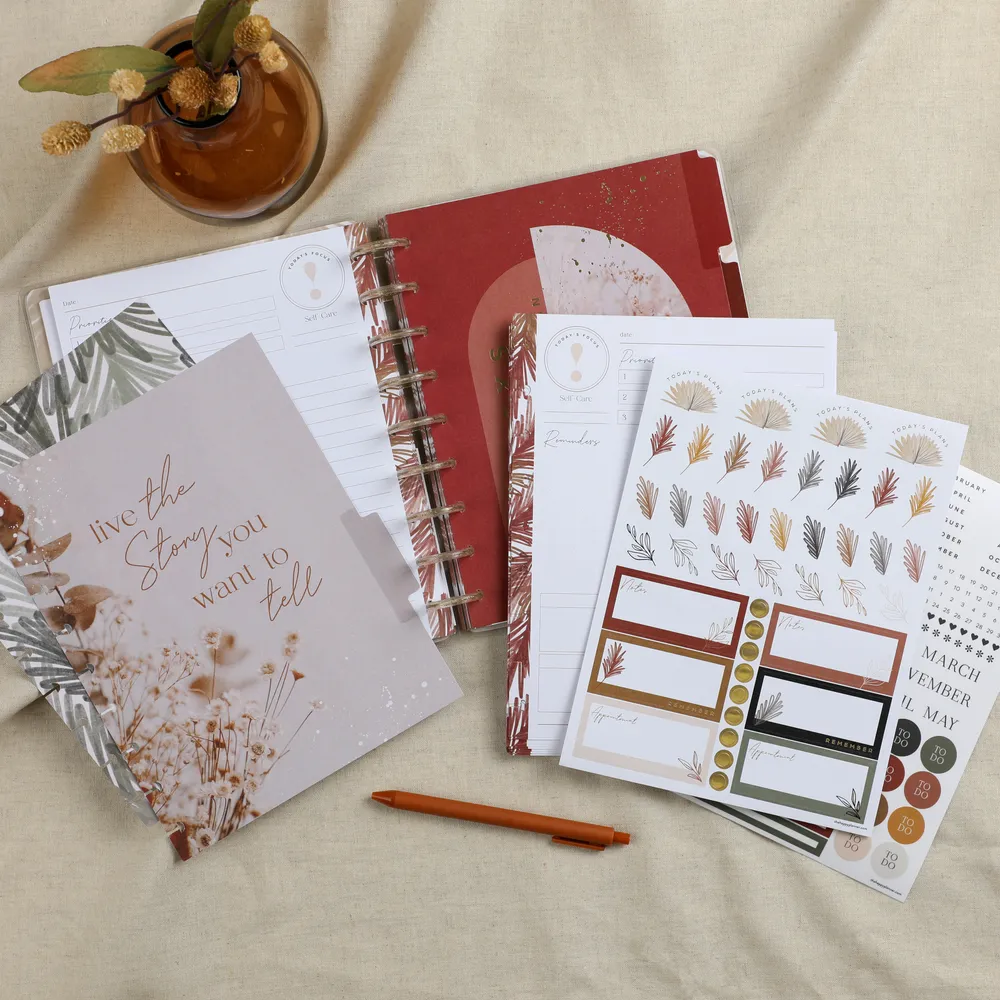 Happy Planner Dried Florals recharge agenda Classic 3 mois