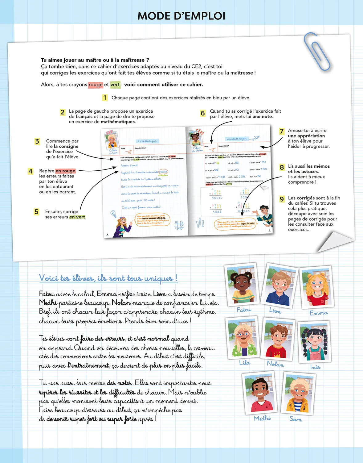 Les Incollables C'est moi la maîtresse CE2 cahier 8-9 ans