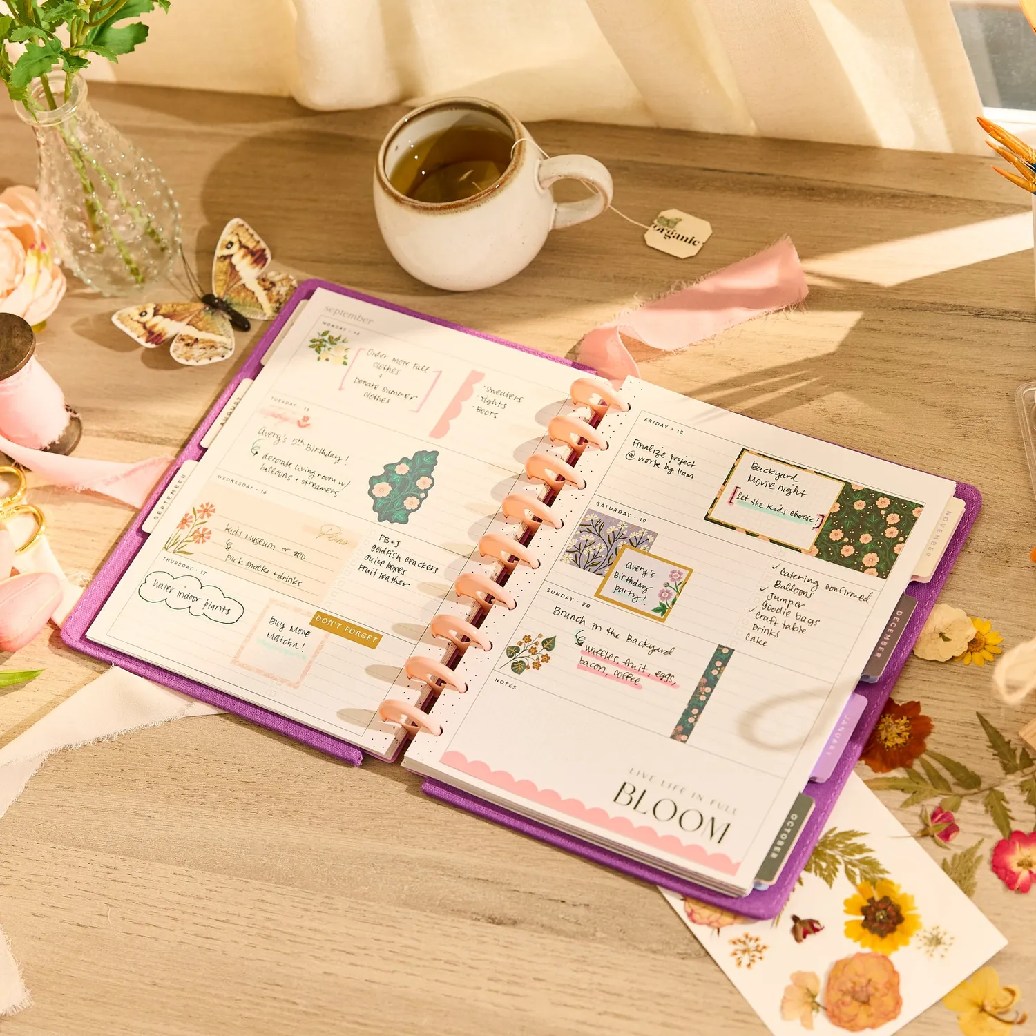 Happy Planner Spring Tapestry agenda classic horizontal 2026-2027