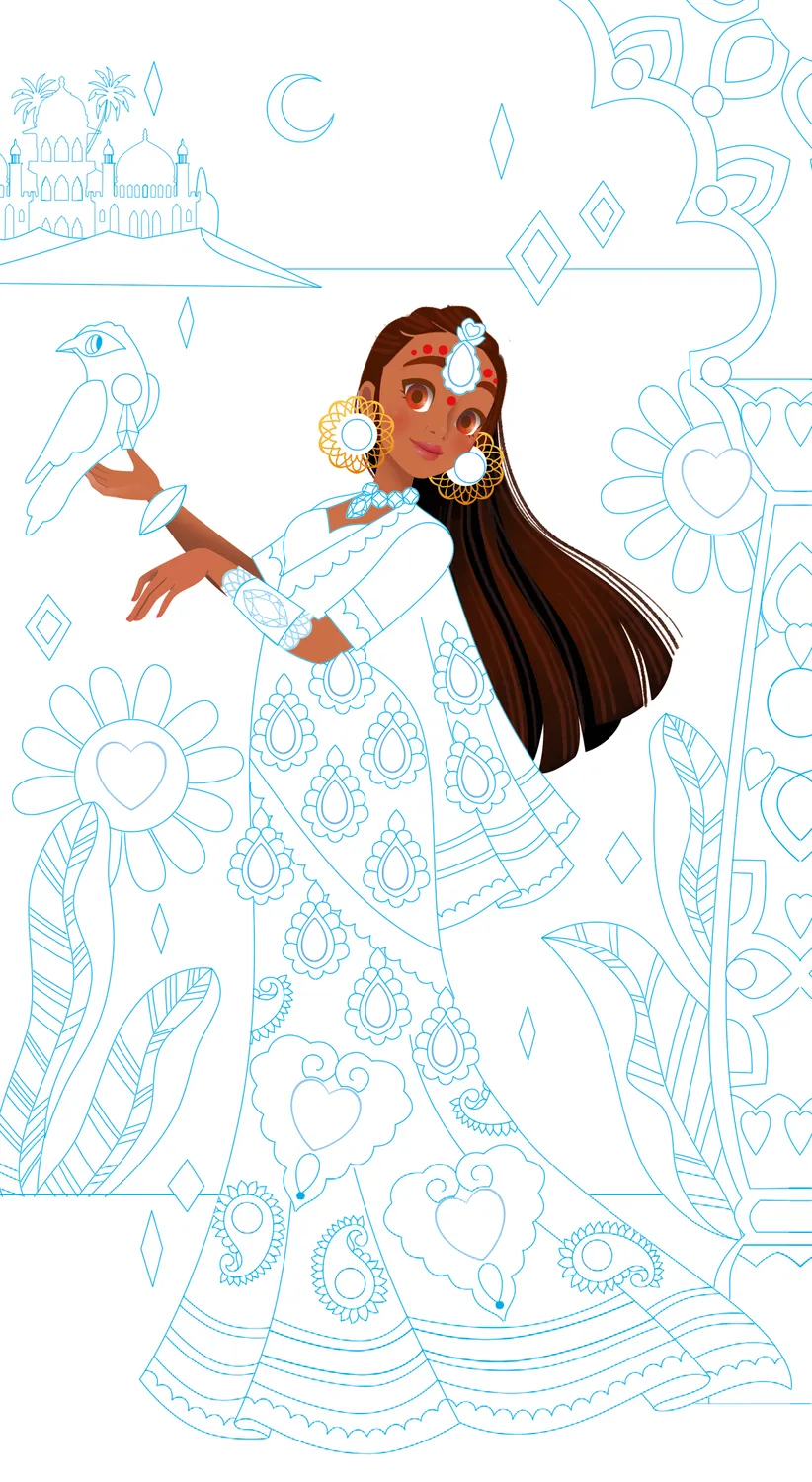 Frigobloc Strass et coloriages cahier coloriage Princesses strass