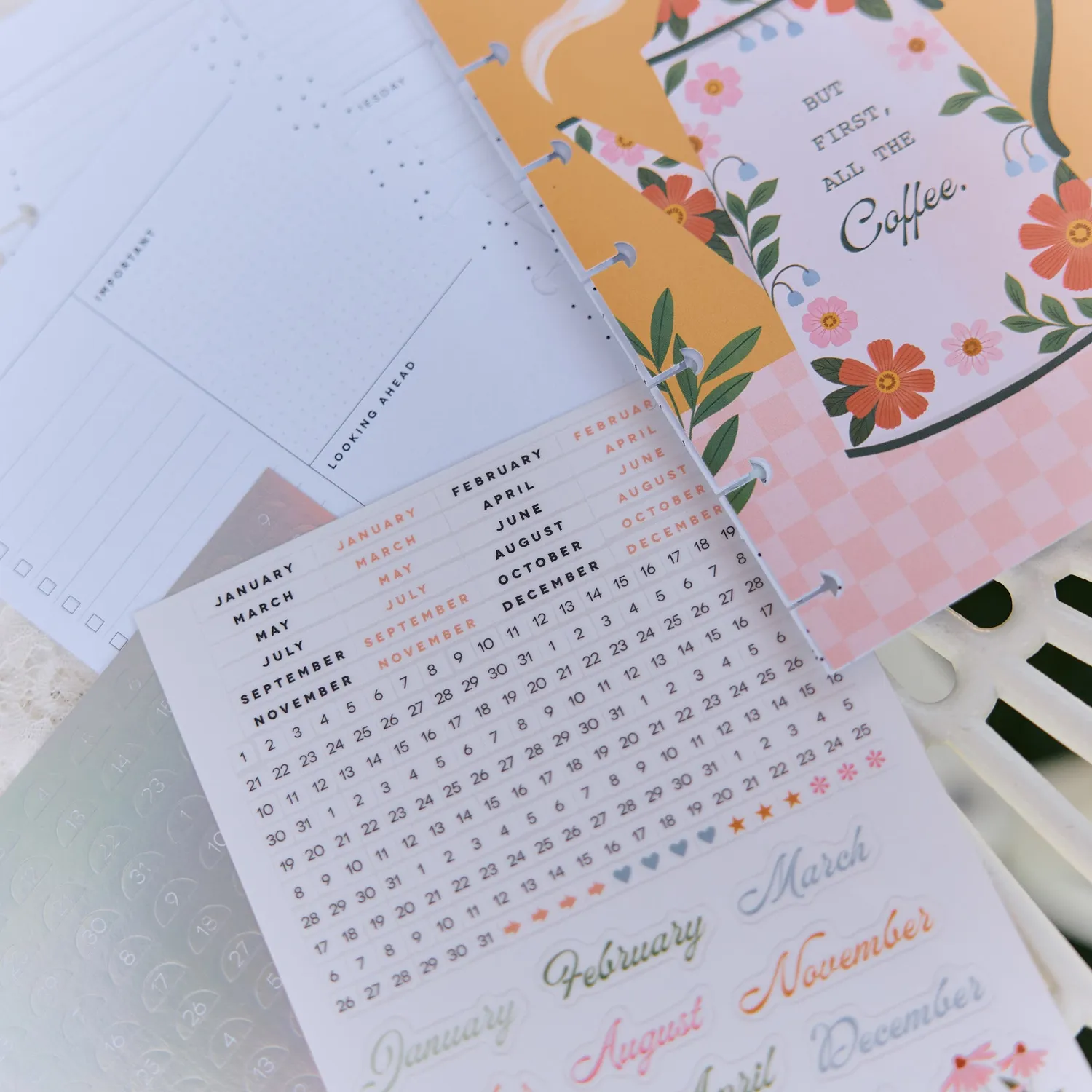 Happy Planner Petal Press recharge Mini 6 mois dashboard