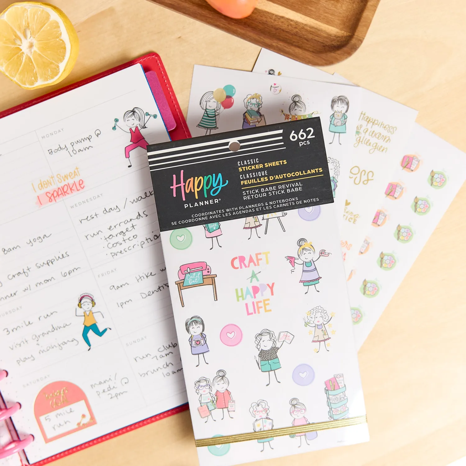Happy Planner Stick Babe Revival stickers classic 30 feuilles