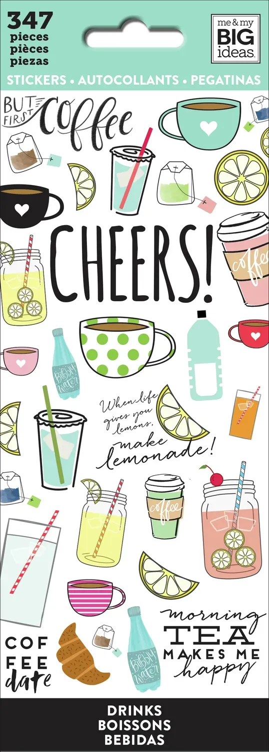 Happy Planner Cheers to You stickers boissons 347 pièces
