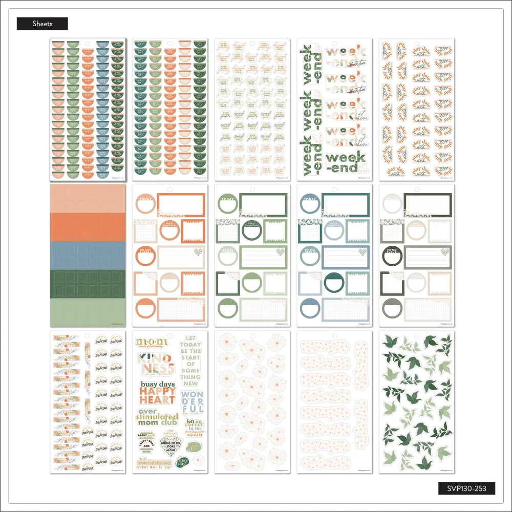 Happy Planner Apricot Sage Mom stickers 30 feuilles 776 maman