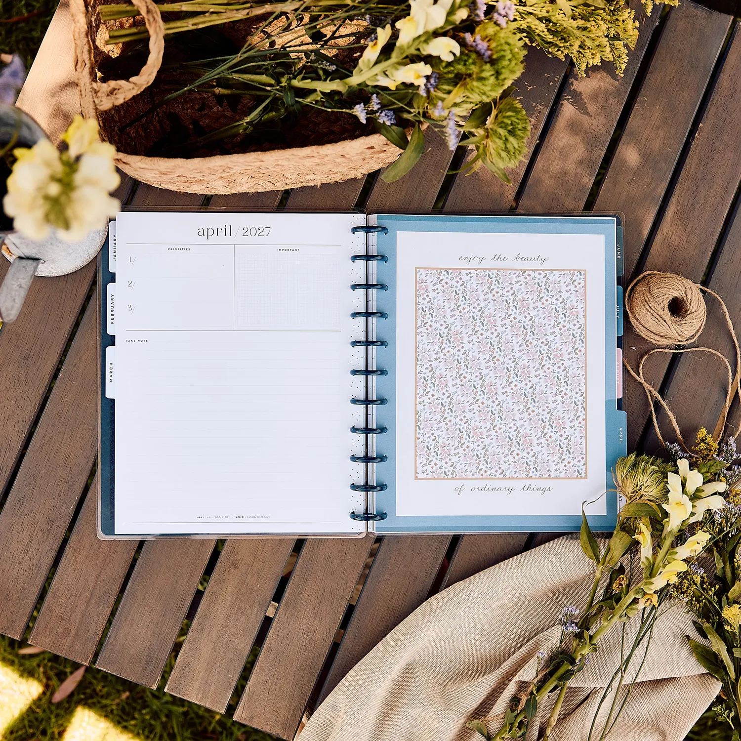 Happy Planner Wildflower Daydream 2027 agenda Big dashboard floral