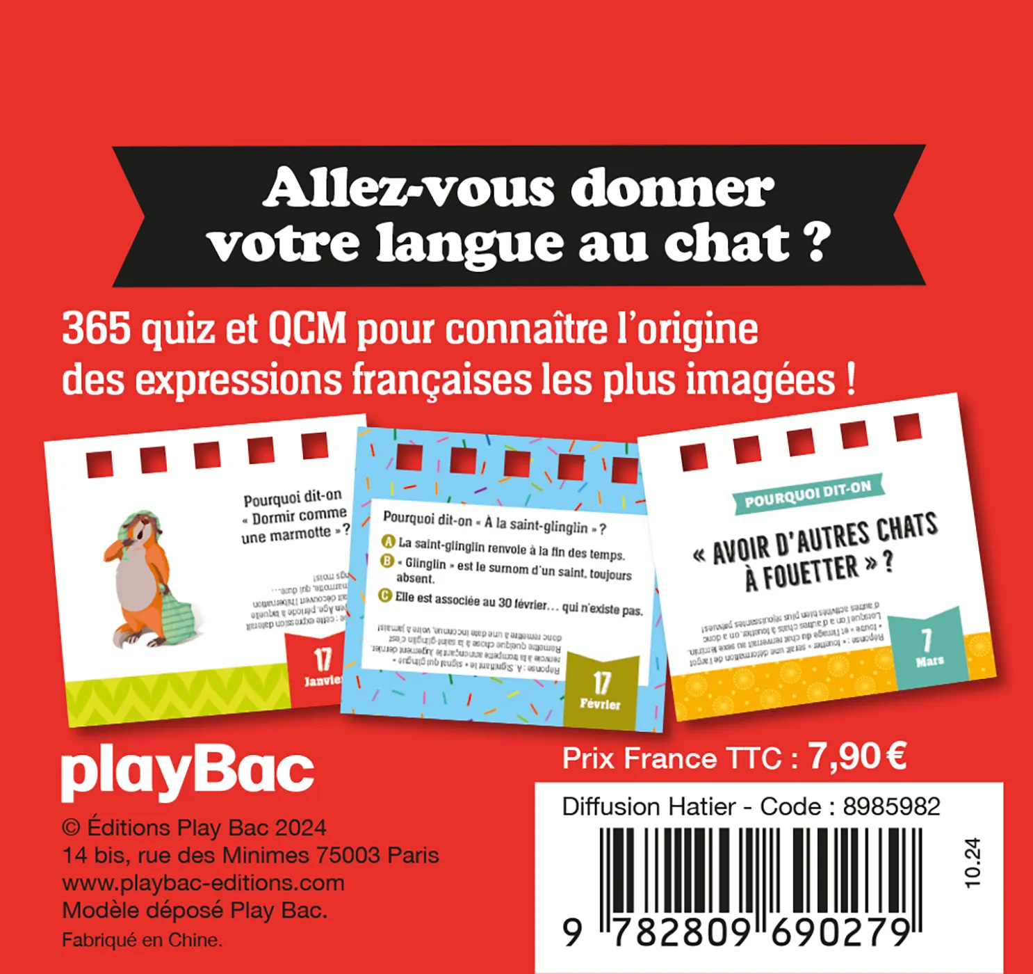 Frigobloc Pourquoi dit-on ? calendrier quiz chevalet 365 jours