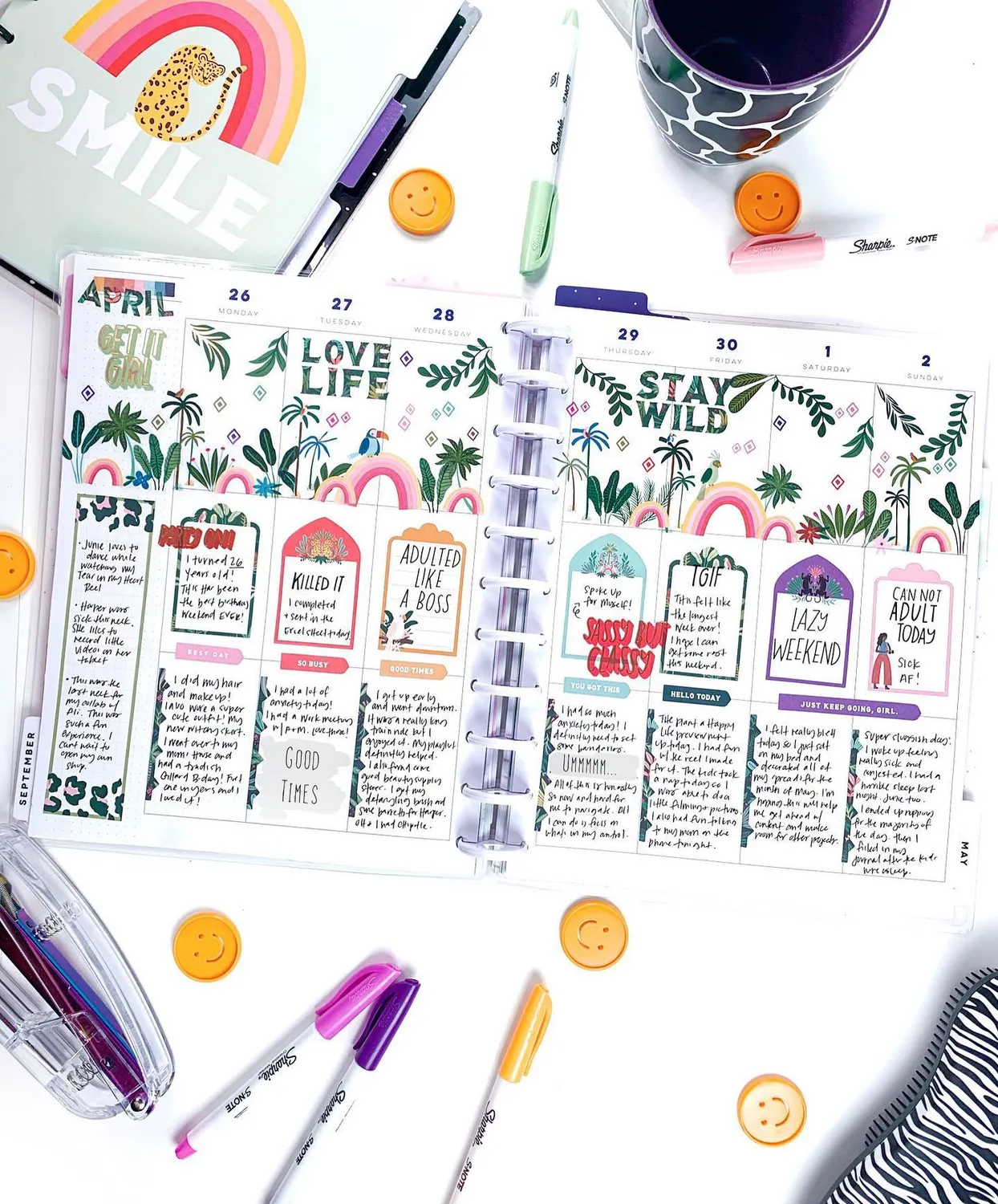 Happy Planner Jungle Vibes stickers 778 autocollants flamboyant