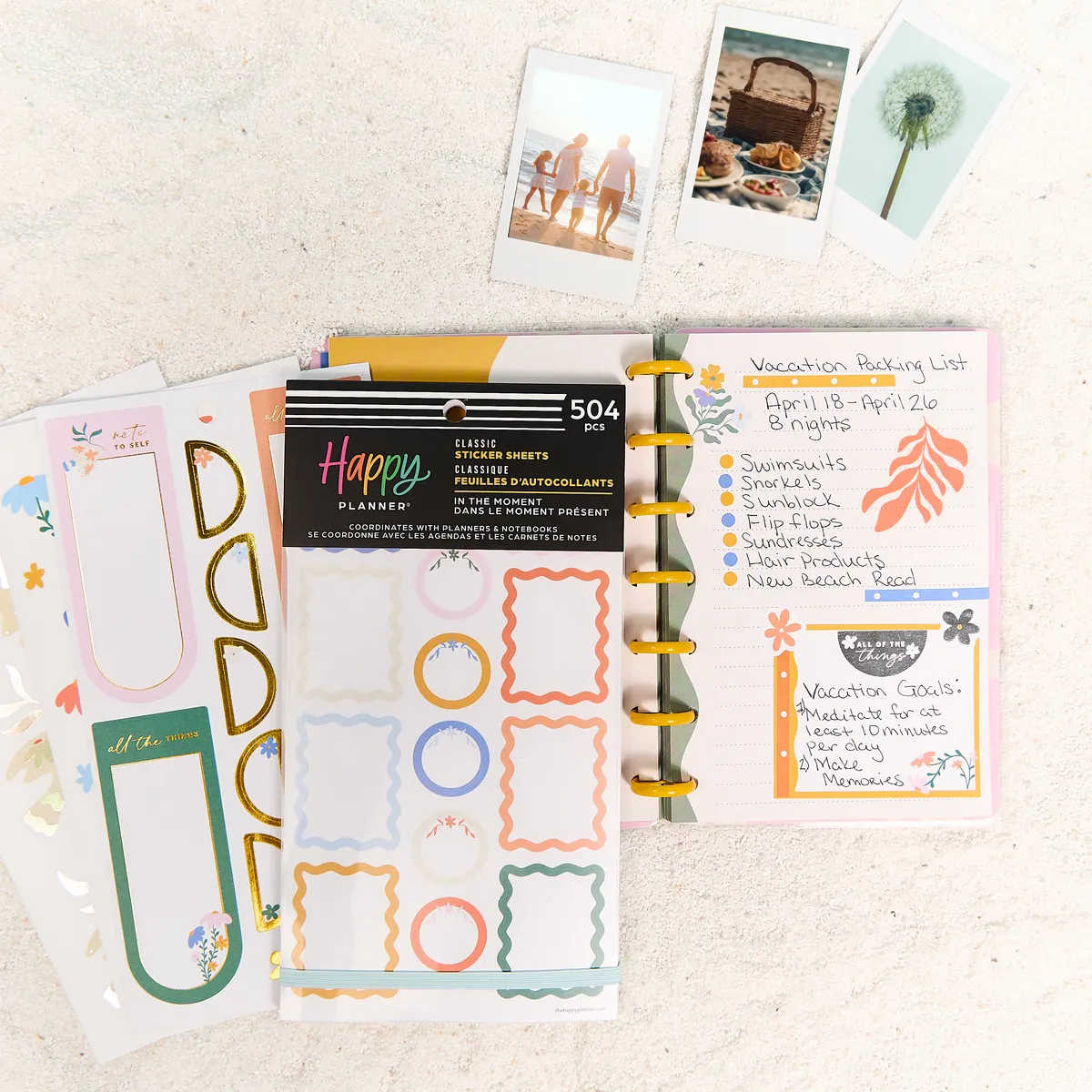 Happy Planner In the Moment stickers floral 30 planches 504
